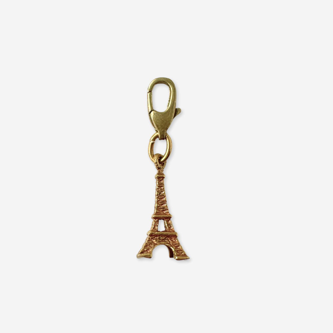 Small vintage gold tone Eiffel tower charm