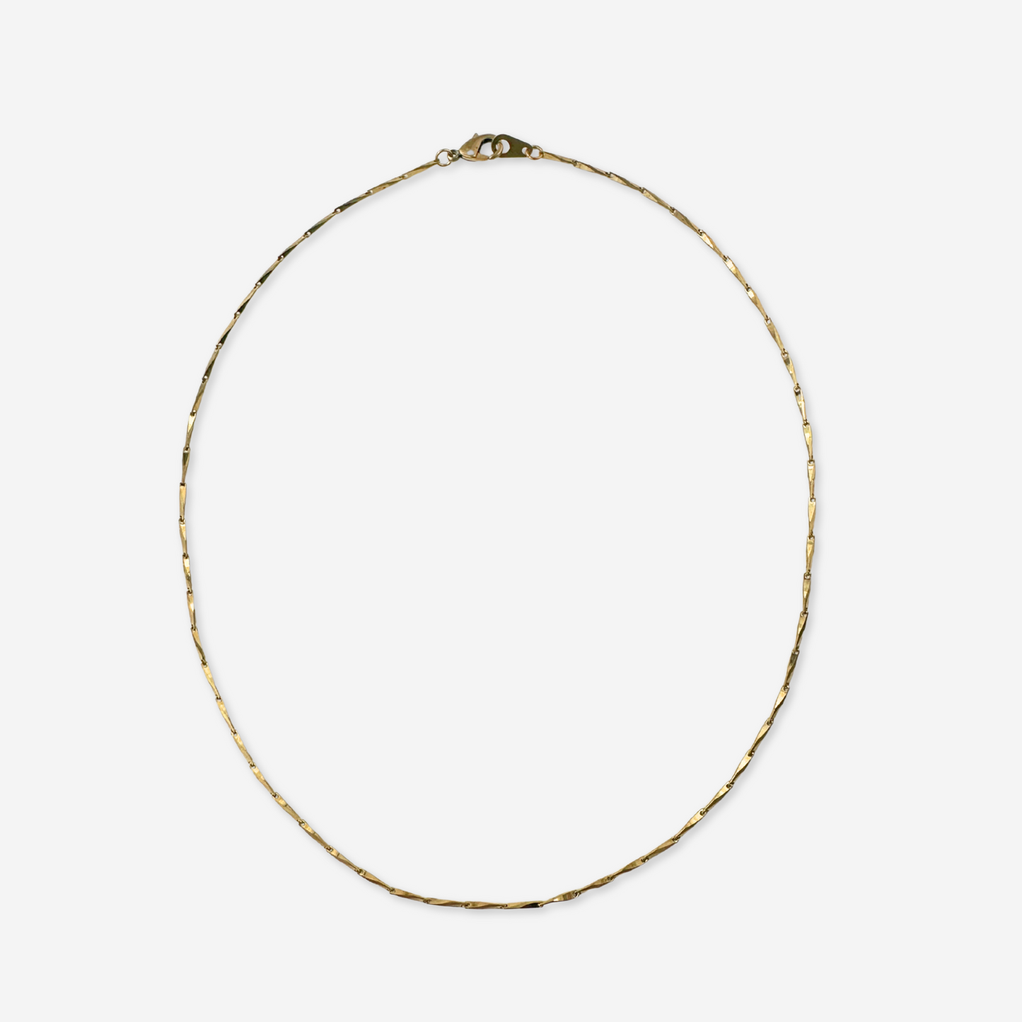 Thin brass beveled bar link blank chain