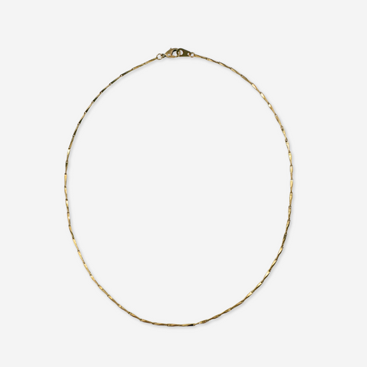 Thin brass beveled bar link blank chain