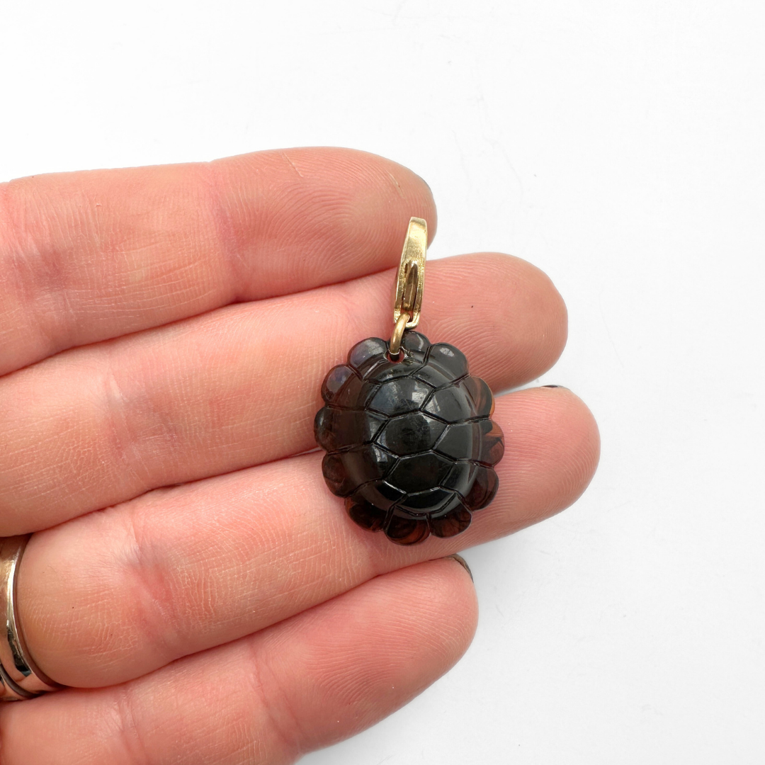 Vintage acrylic tortoise shell charm