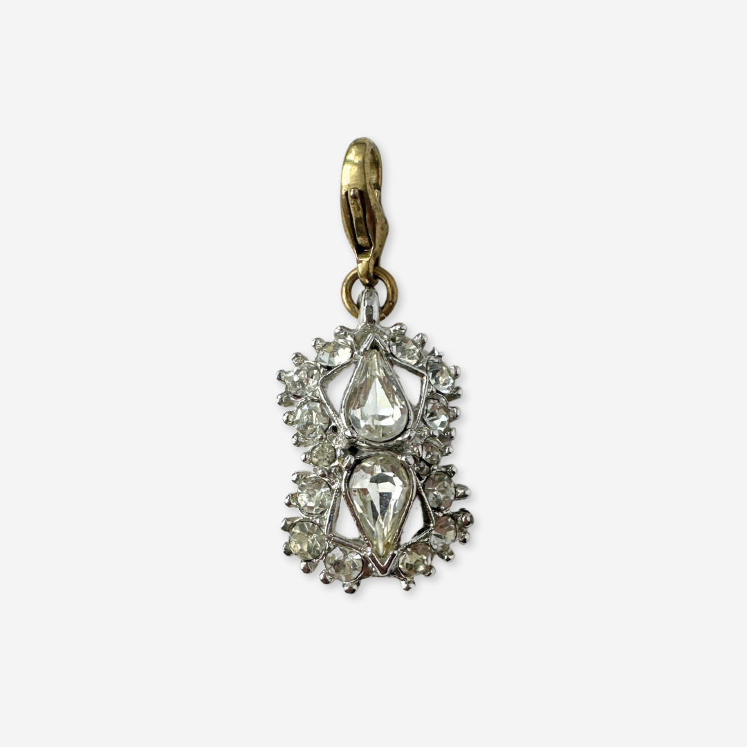 Vintage clear rhinestone decorative charm pendant