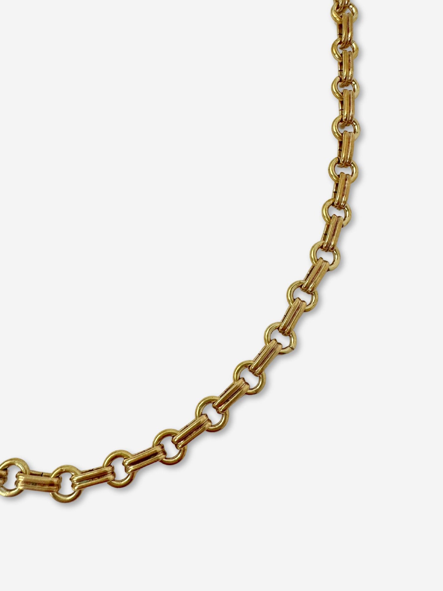 Plain industrial brass rolo chain necklace with lobster clasp