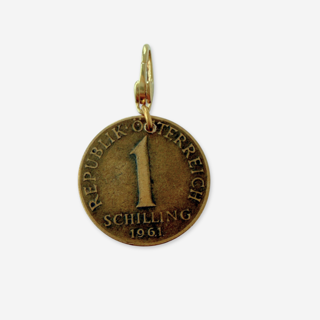 Vintage 1961 Austrian Schilling coin charm