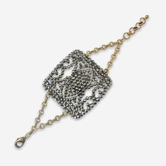 Repurposed Vintage French steel cut shoe buckle bracelet