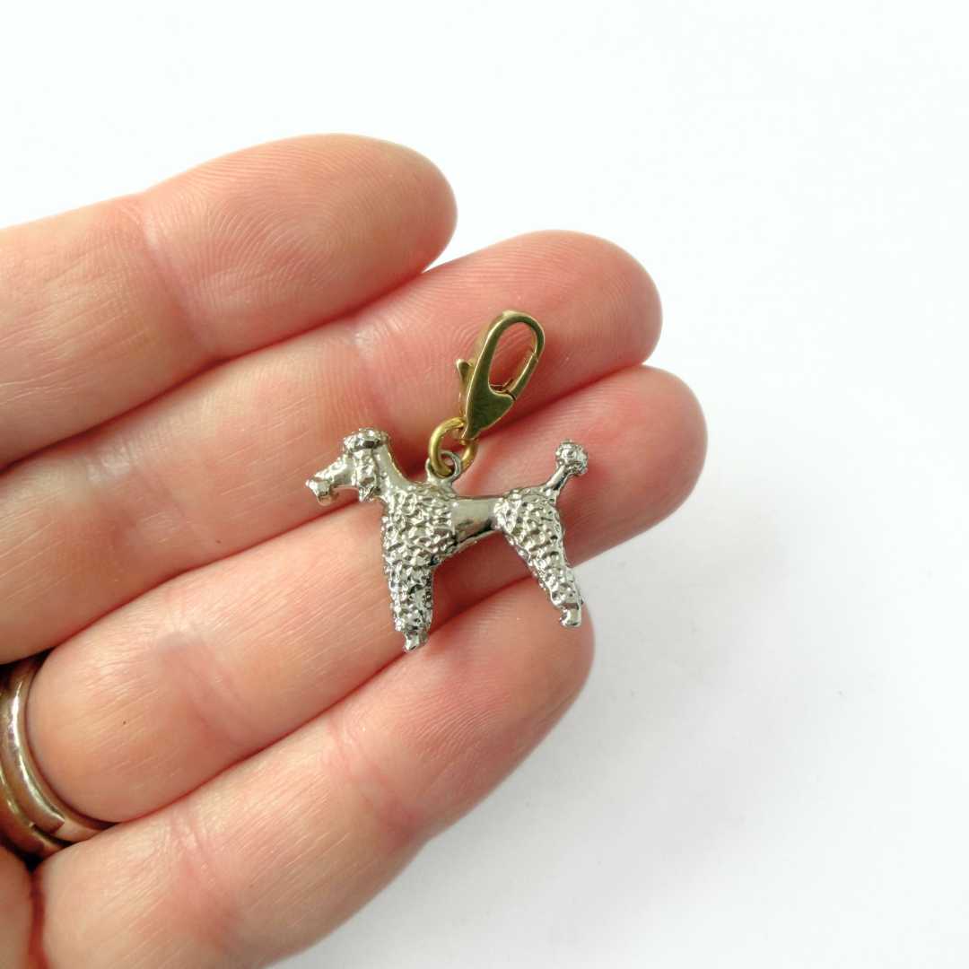 Vintage silver poodle dog charm