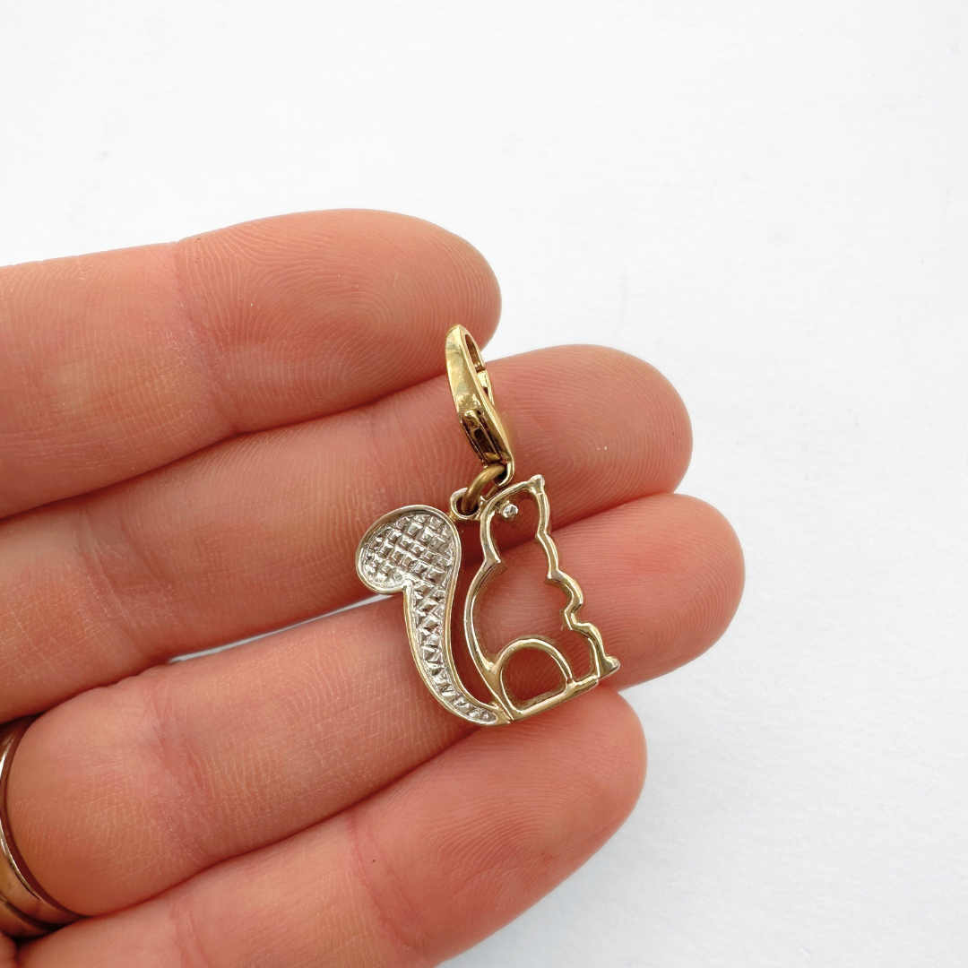Vintage mixed metal squirrel charm