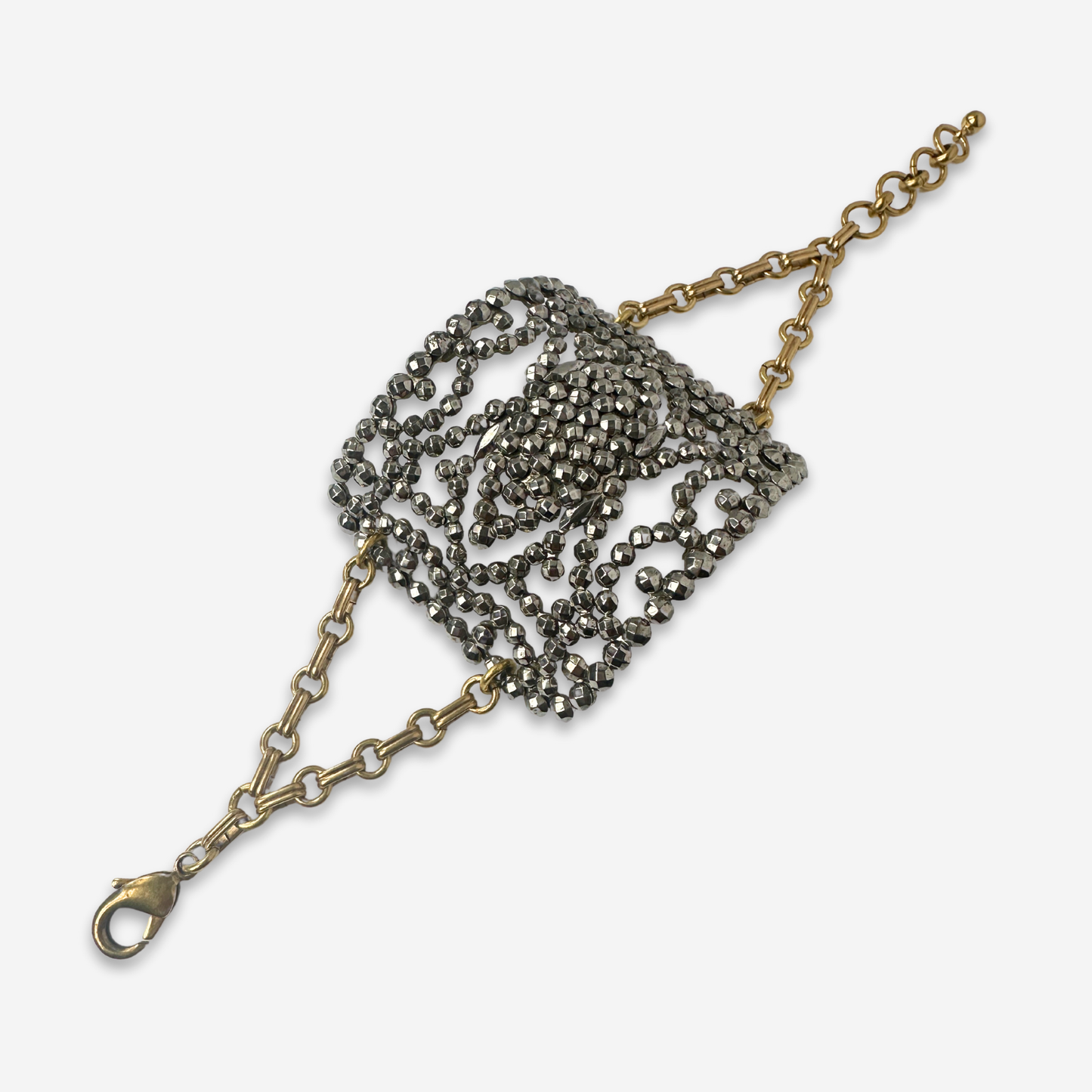 Repurposed Vintage French steel cut shoe buckle bracelet