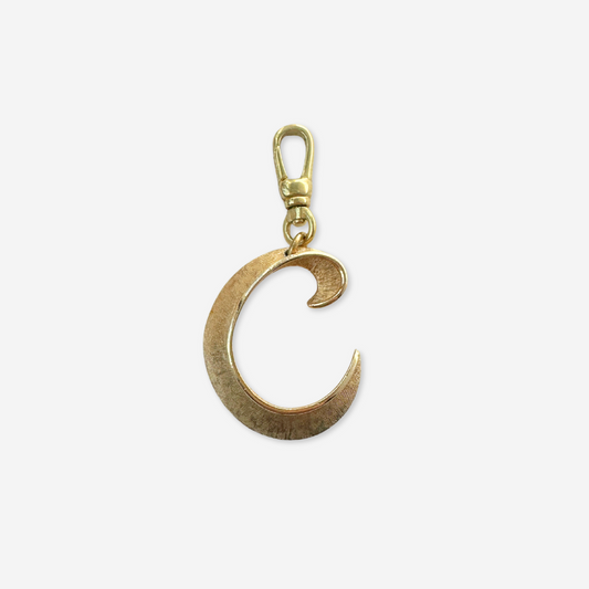 Large vintage matte gold  "C" monogram charm