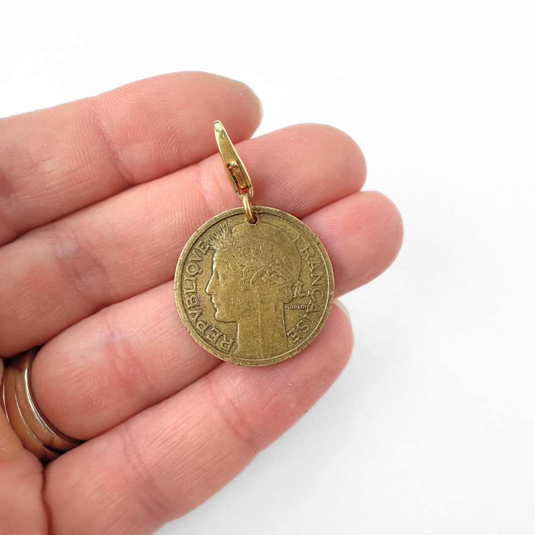 Vintage French 1938 coin charm