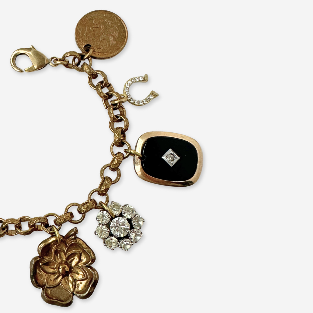 Repurposed vintage horse-themed charm bracelet