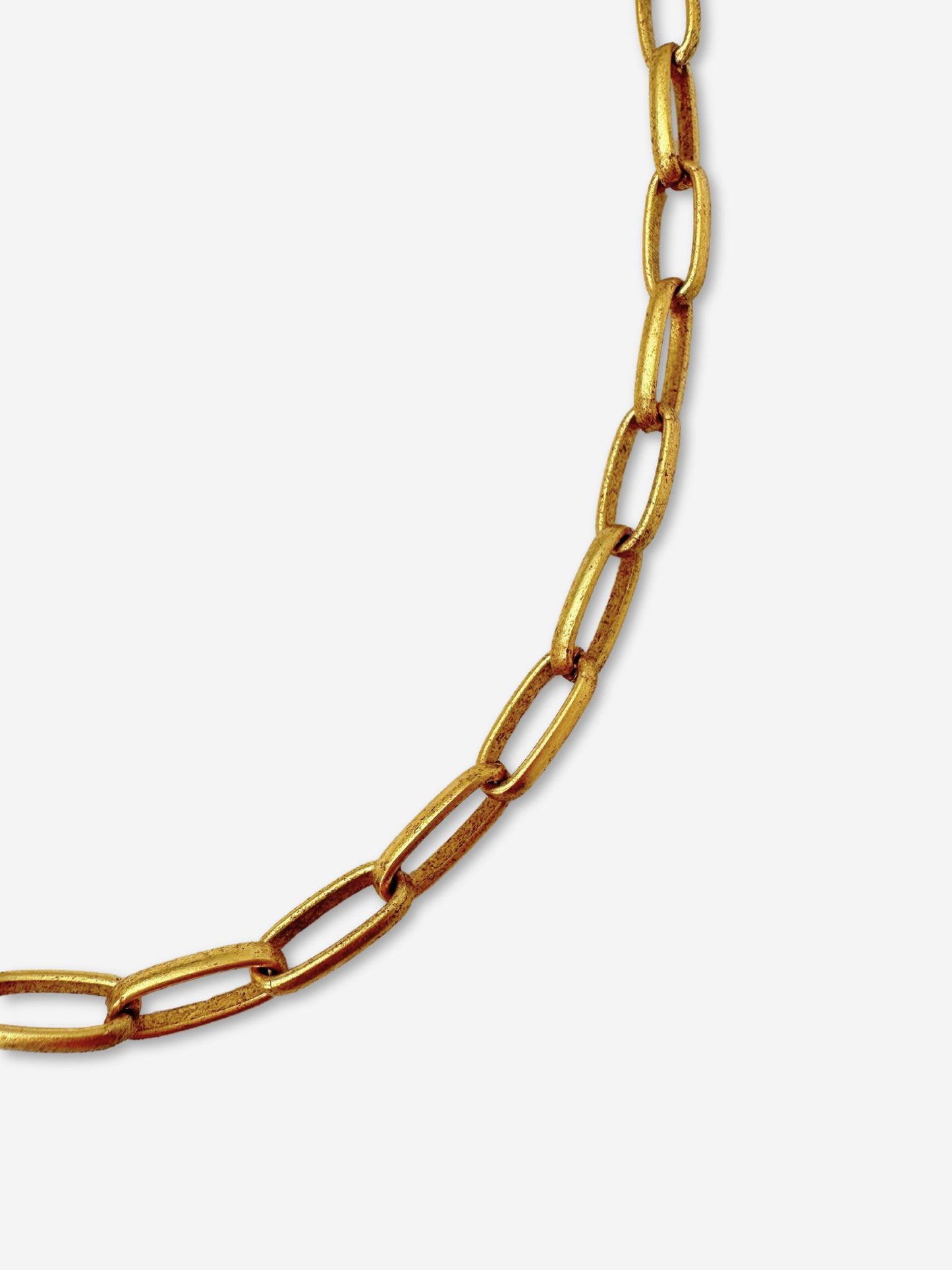 Matte antique gold plated paperclip blank chain