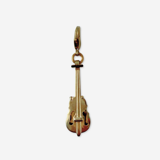 Vintage muted gold violin or cello charm