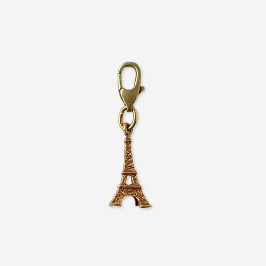 Small vintage gold tone Eiffel tower charm