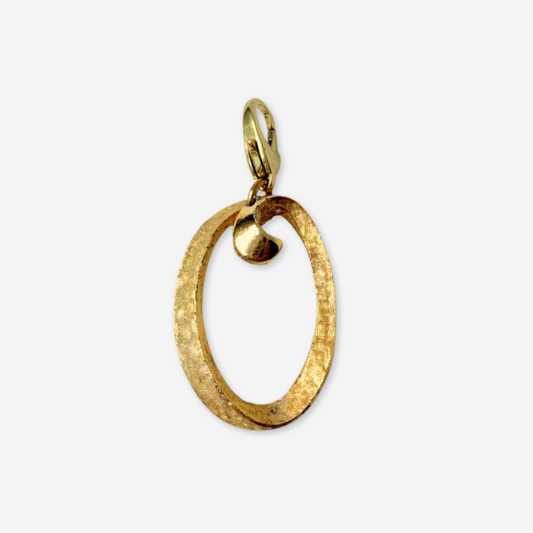 Large vintage matte gold letter "O" monogram charm
