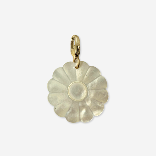 Vintage carved mother of flower charm