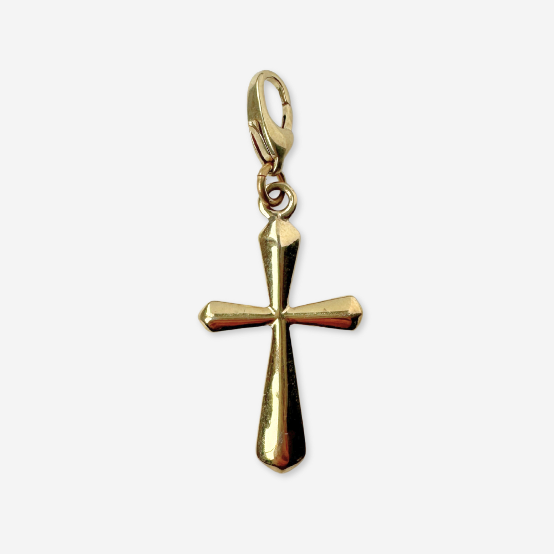 Vintage gold plated plain cross charm