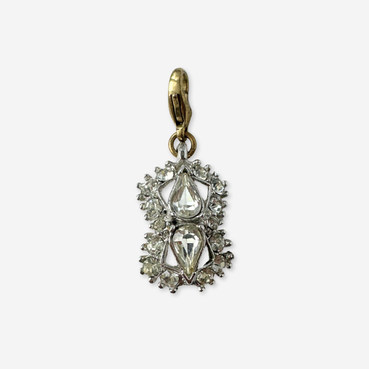 Vintage clear rhinestone decorative charm pendant