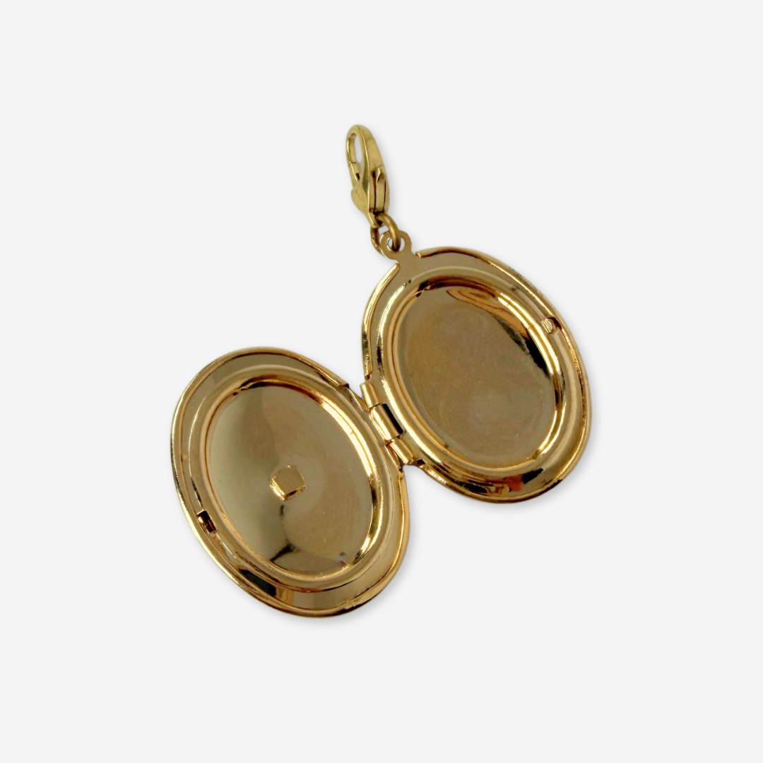 Vintage gold plated oval locket charm