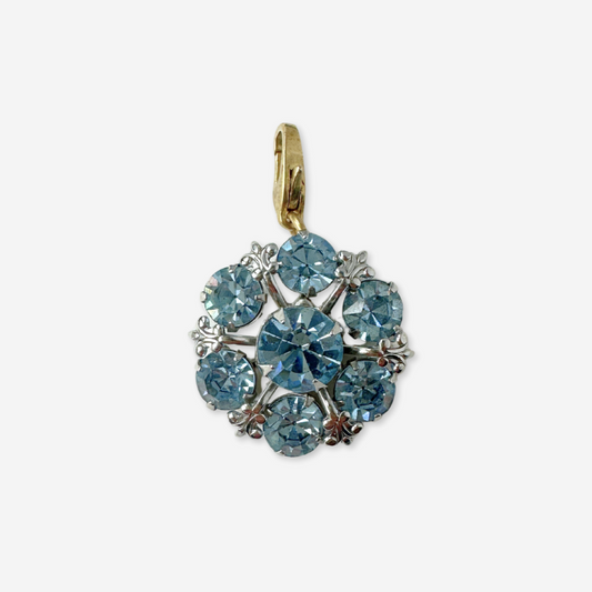 Vintage ice blue rhinestone charm pendant