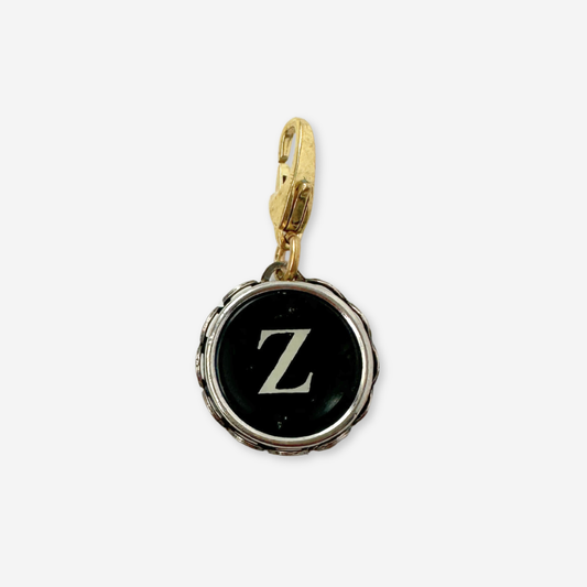 Vintage letter "Z" black typewriter key charm