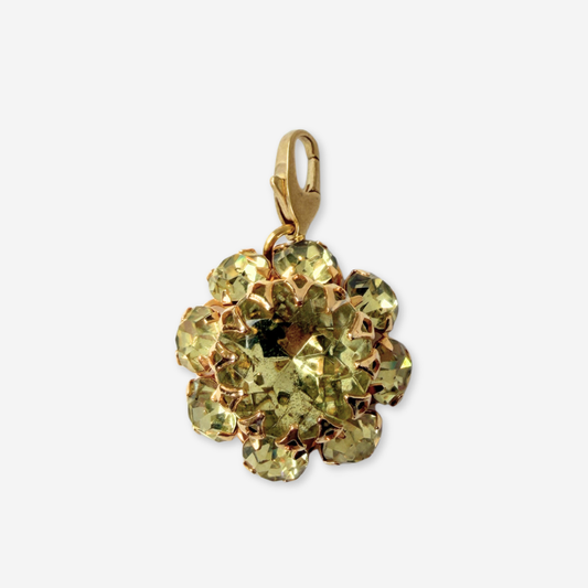 Refashioned Vintage jonquil rhinestone circular button charm