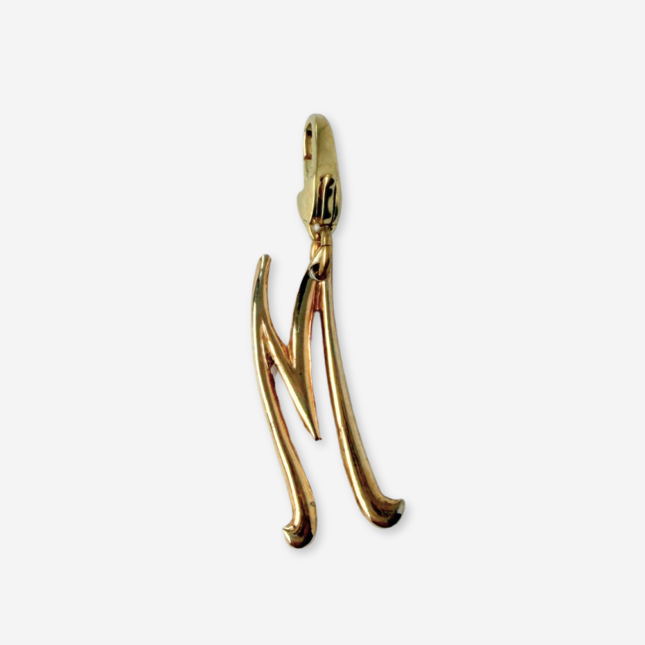Vintage gold plated "M" monogram charm