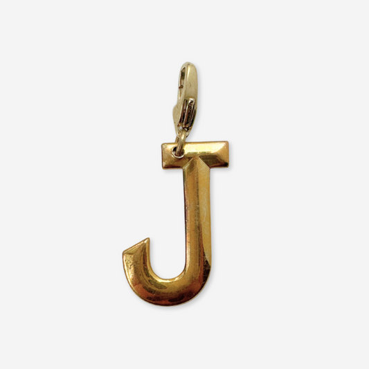 Large vintage gold plated "J" monogram charm