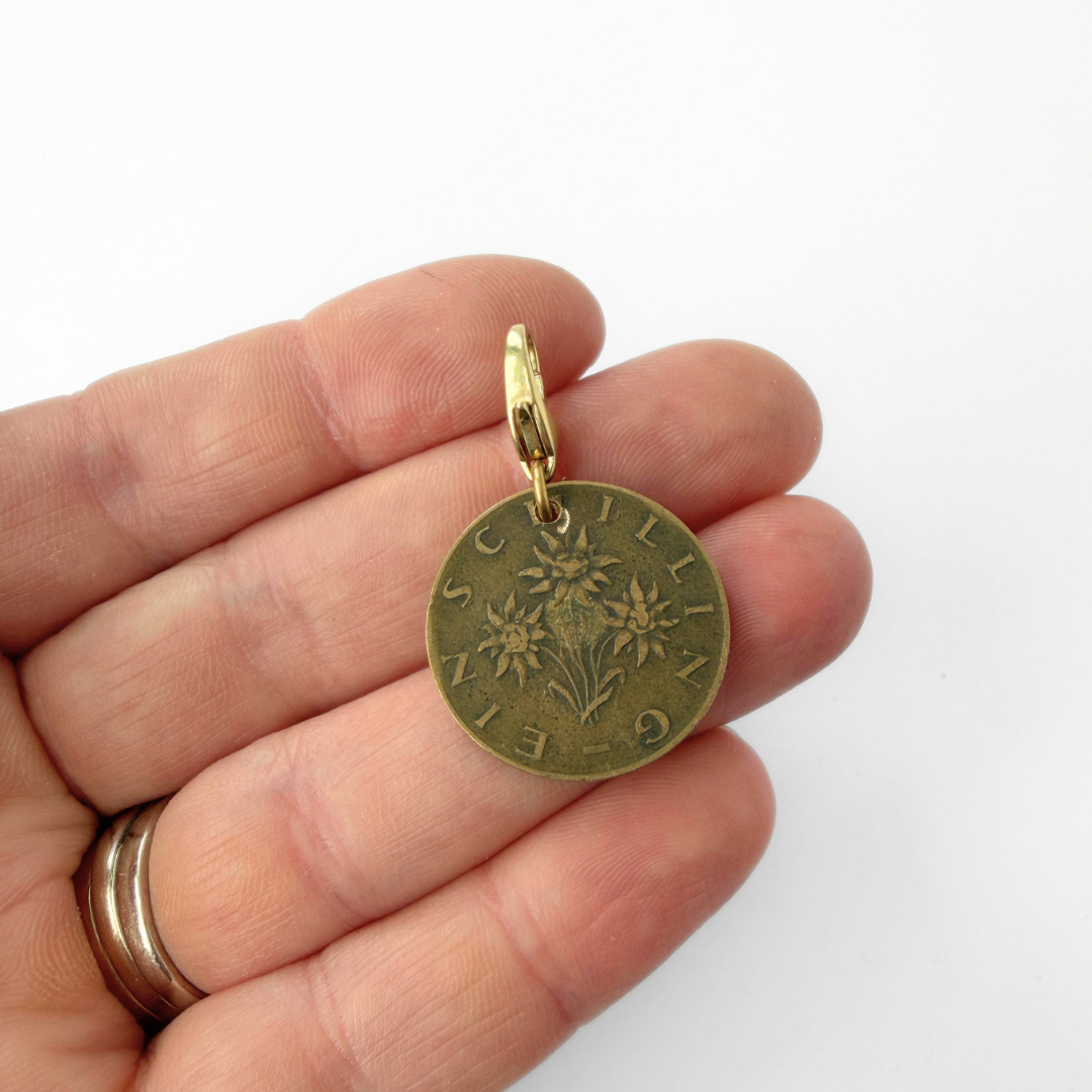 Vintage 1961 Austrian Schilling coin charm