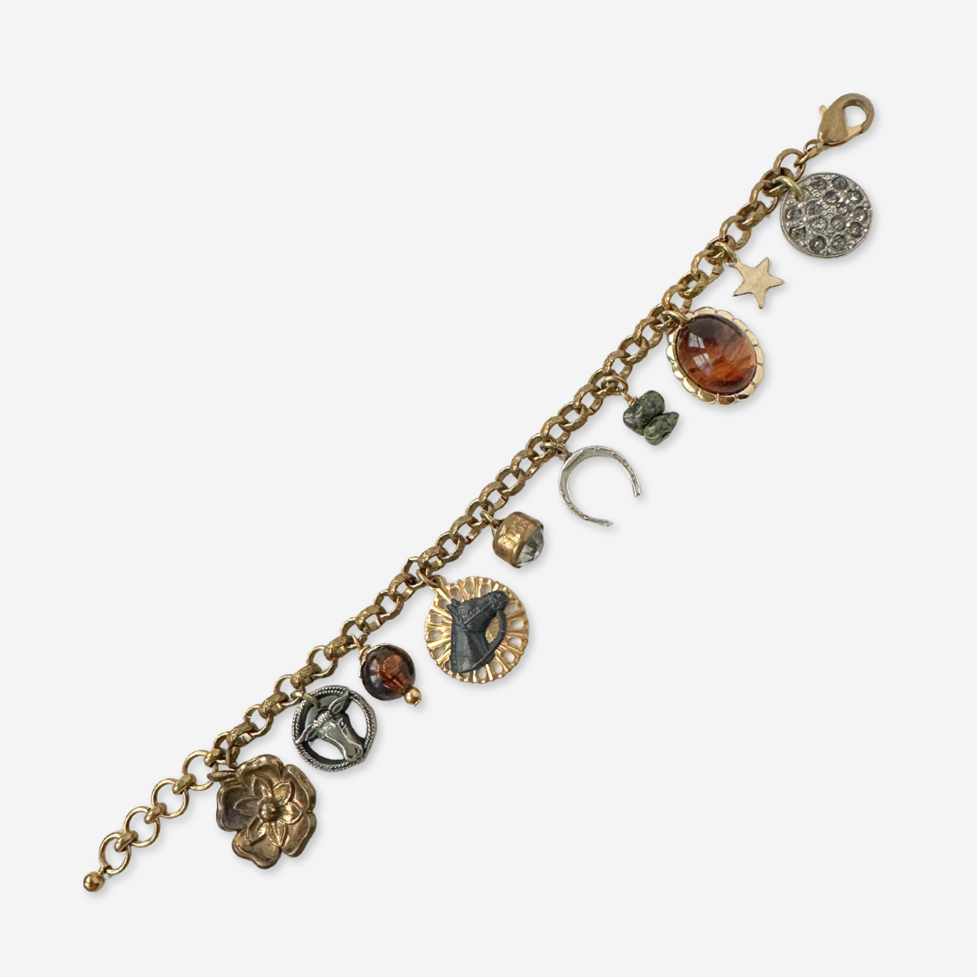Repurposed vintage western-themed charm bracelet