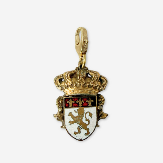 Refashioned vintage Heraldic Coat of arms charm