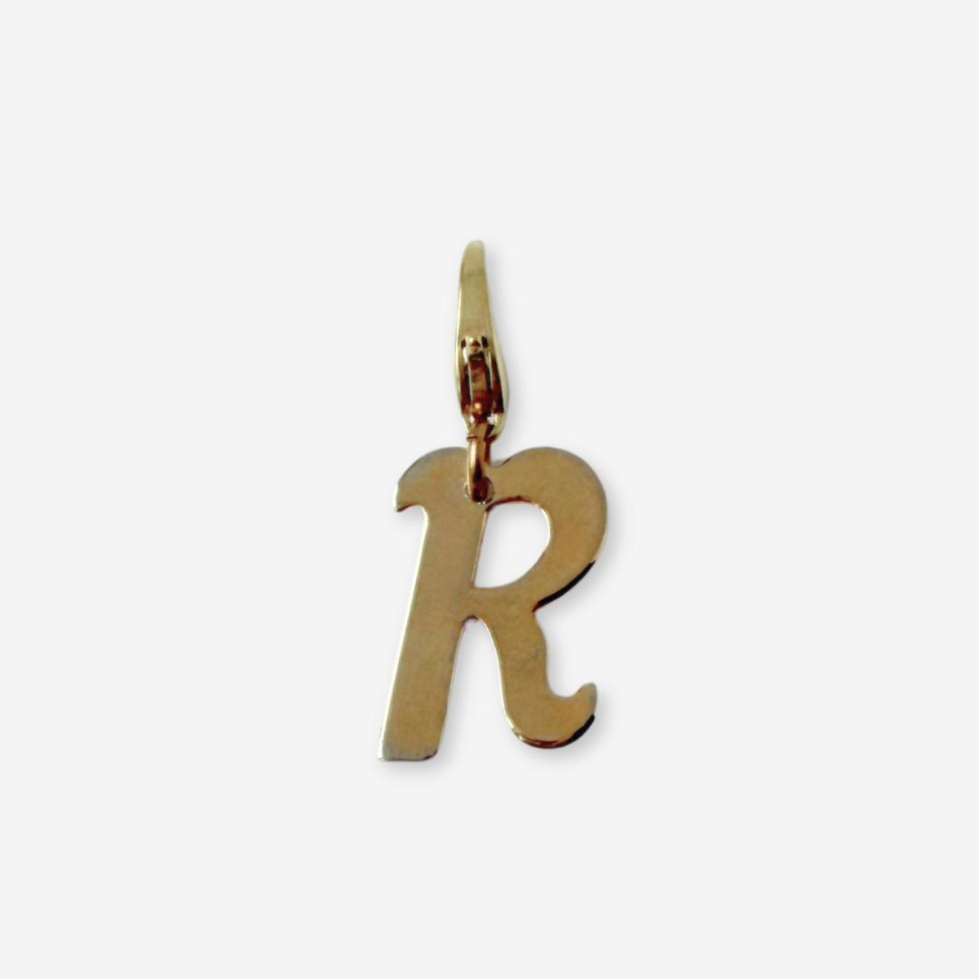 Vintage gold plated "R" monogram charm