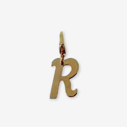 Vintage gold plated "R" monogram charm