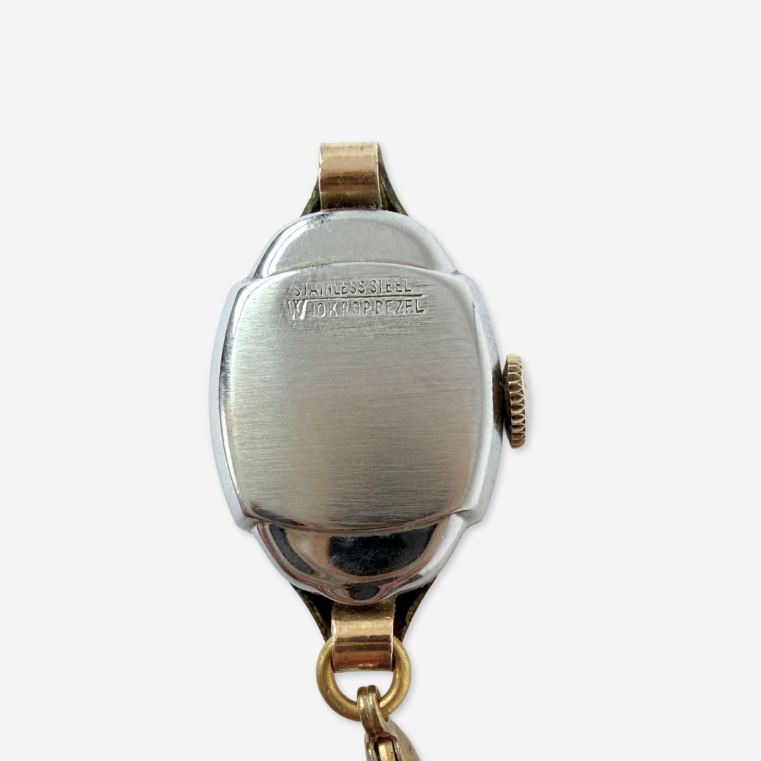 Vintage gold tone  "Elgin" watch face charm