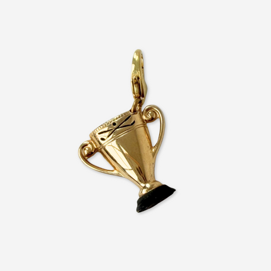 Vintage gold and black golf trophy charm