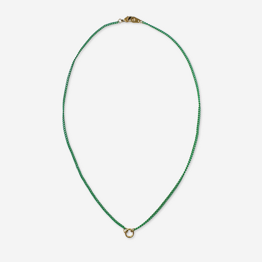 Thin electroplated matte green blank curb chain