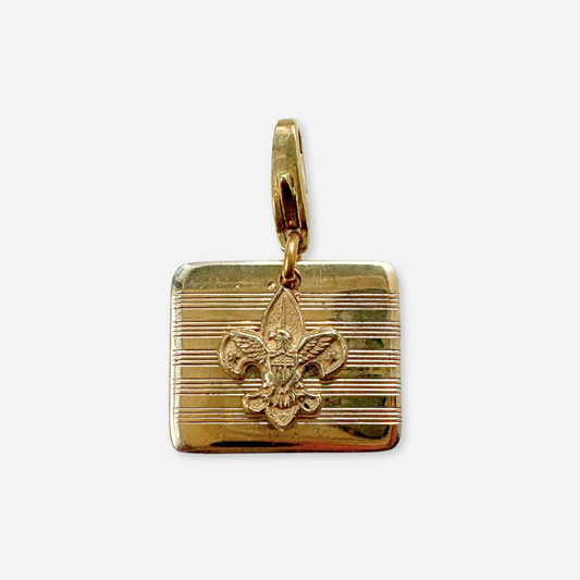 Vintage gold plated Boy Scouts rectangular cufflink charm