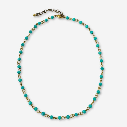 Blank turquoise beaded chain with lobster claw clasp