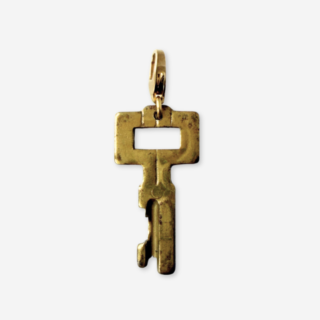 Refashioned vintage brass key charm