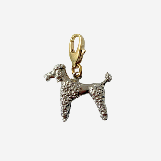 Vintage silver poodle dog charm