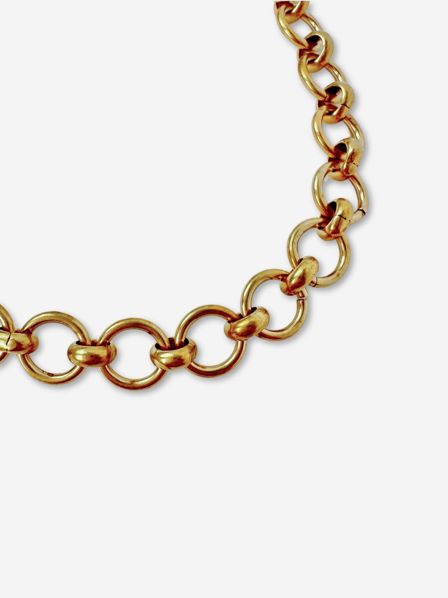 Blank raw brass circle link bracelet chain