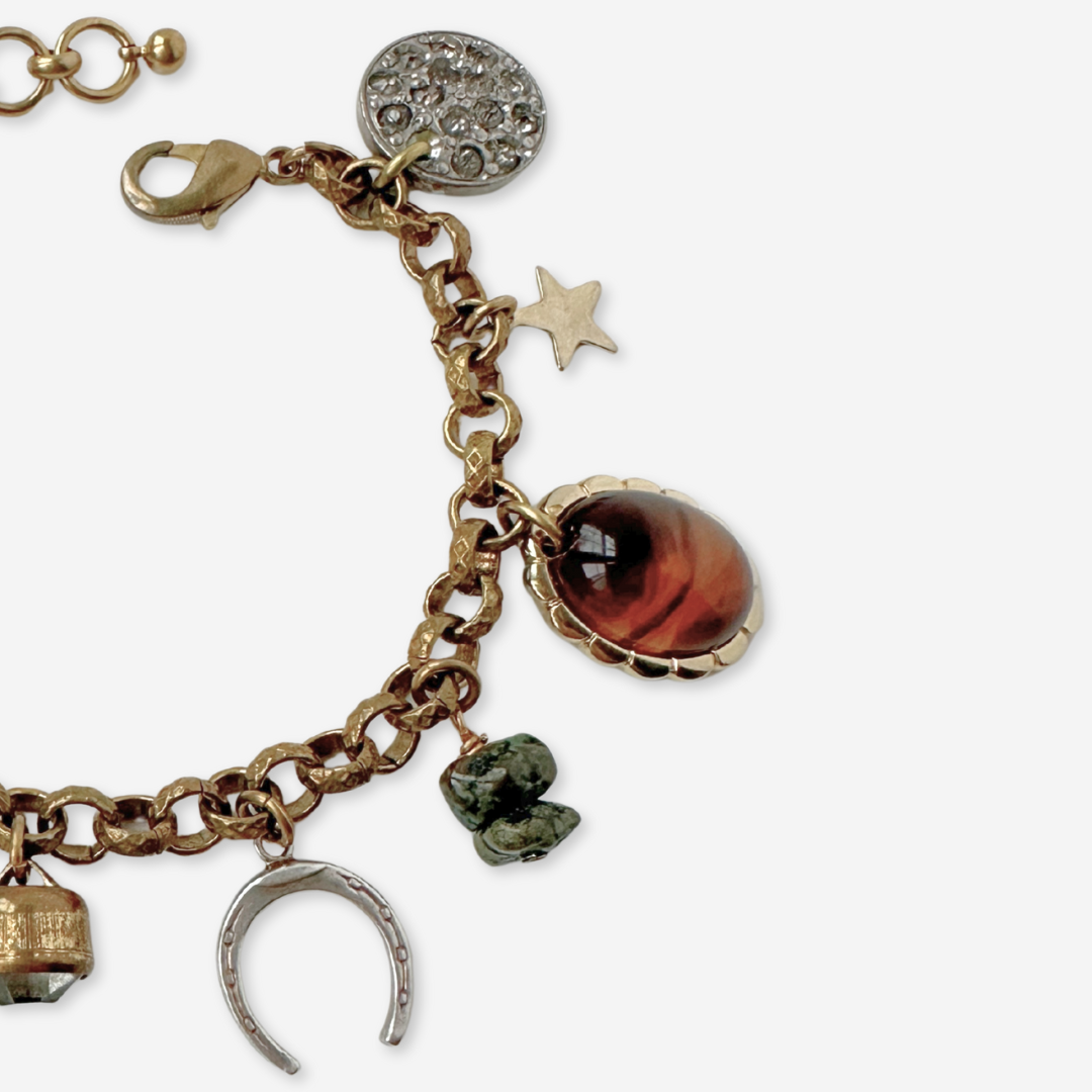 Repurposed vintage western-themed charm bracelet