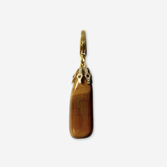 Vintage tigers eye stone drop charm