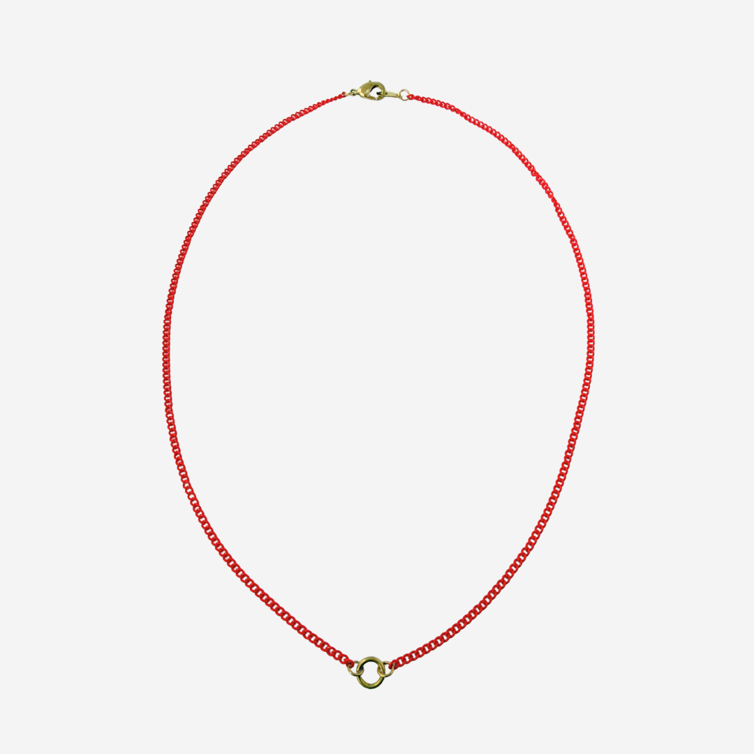 Thin electroplated bright red blank curb chain