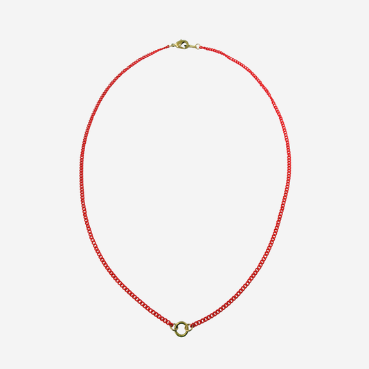 Thin electroplated bright red blank curb chain