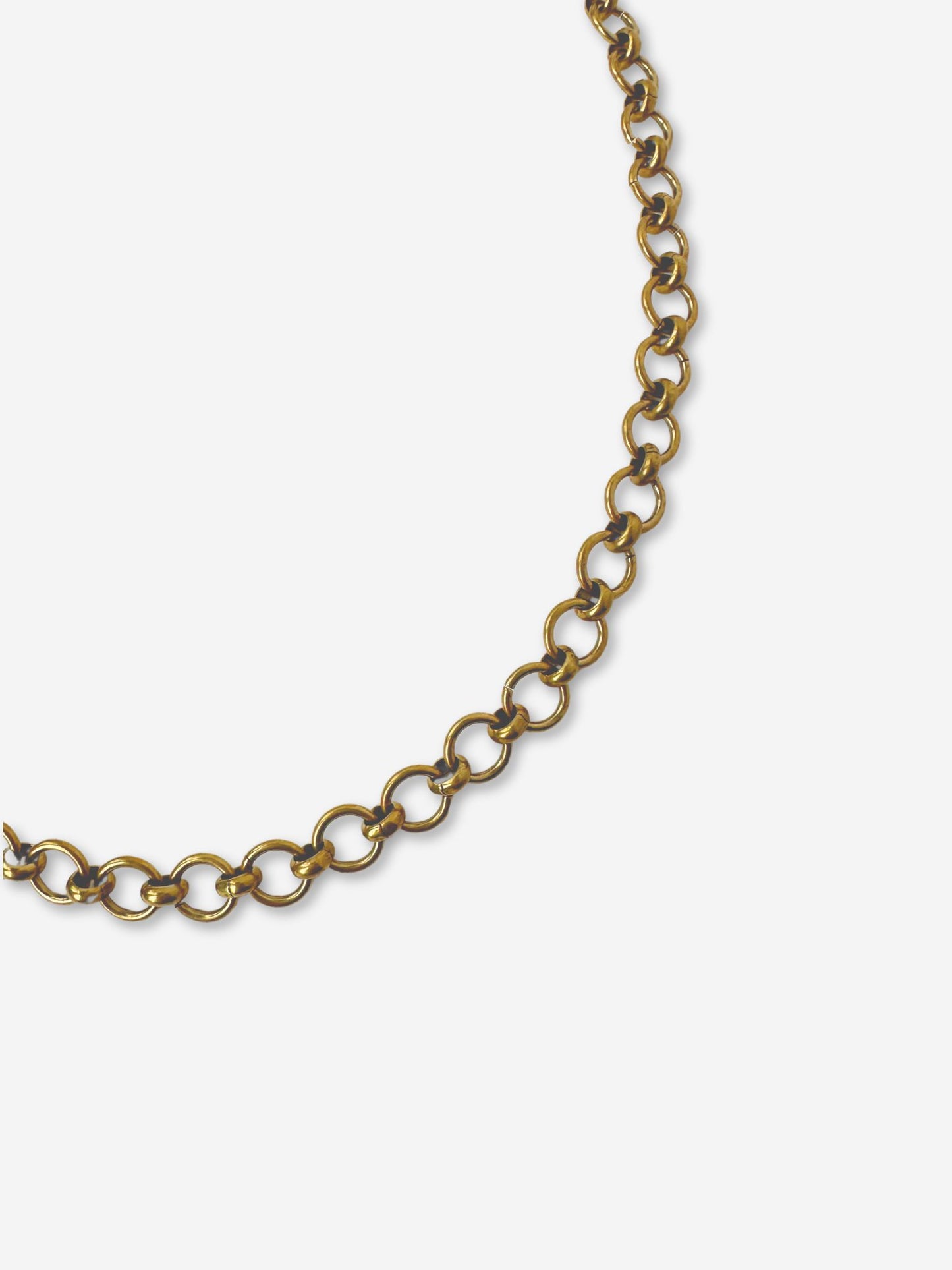 Plain raw brass 18" circle link chain necklace