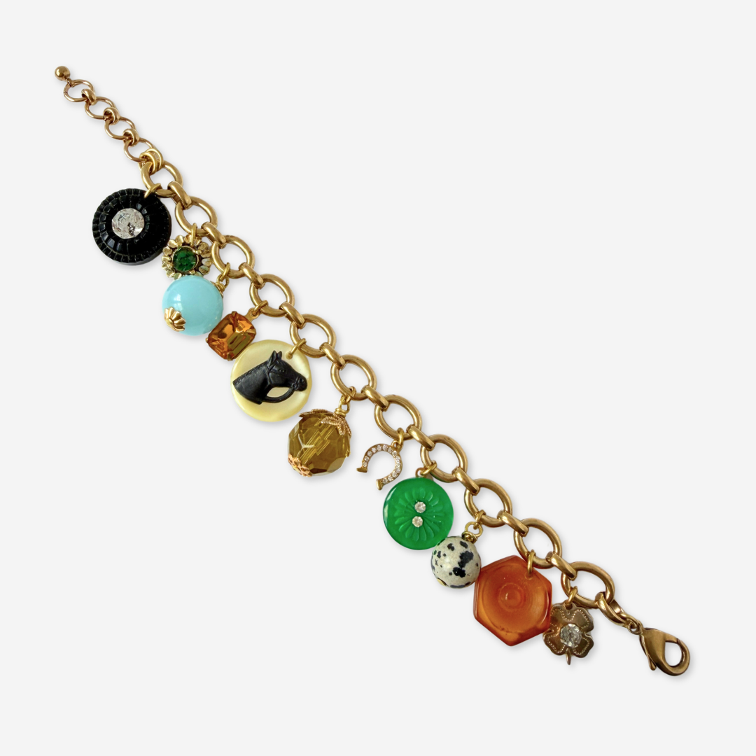 Chunky Refashioned Vintage mixed charm bracelet