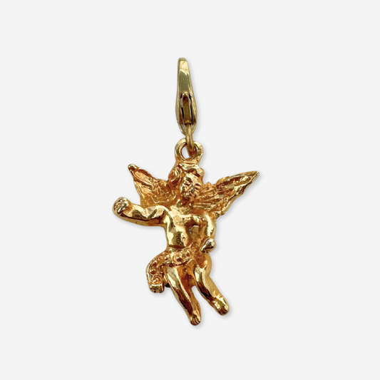 Vintage gold plated cherub angel charm