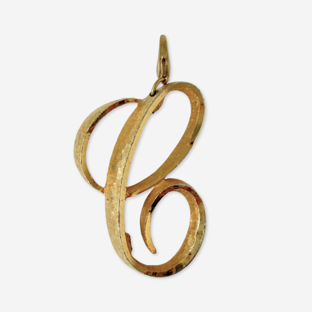 Extra Large Vintage Gold Letter "C" Monogram Charm