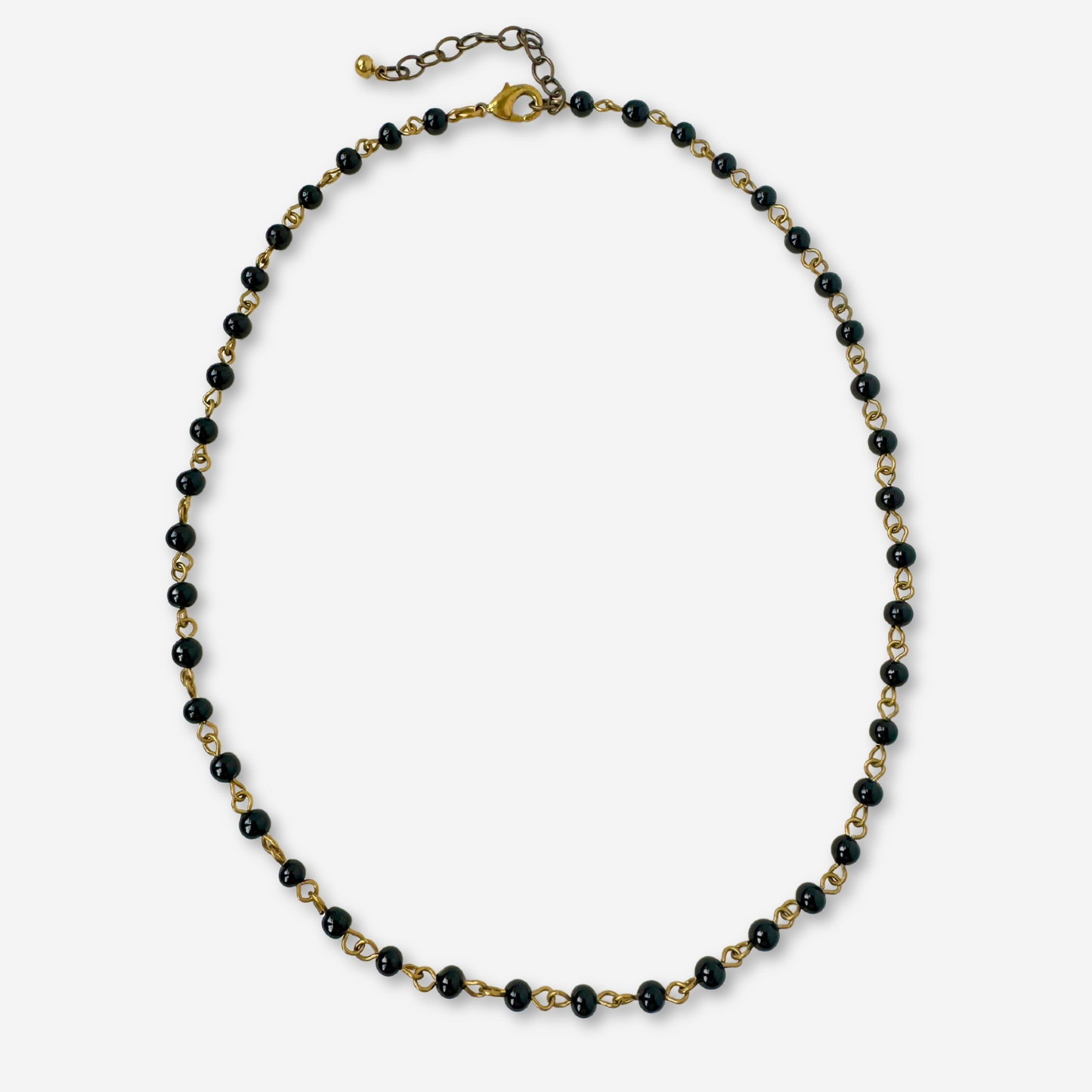 Blank black beaded chain with lobster claw clasp