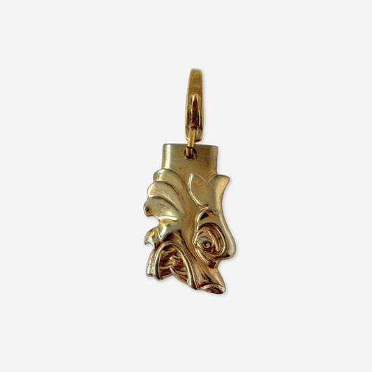 Refashioned Vintage pale gold dragon head charm